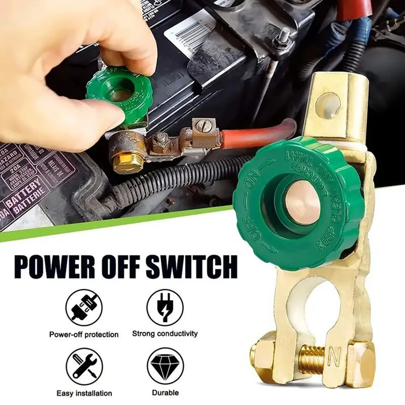 Universal Car Battery Switch Quick Cut-off Switch Battery Disconnect Isolator Switch Battery Auto Accessories for Boat Marine