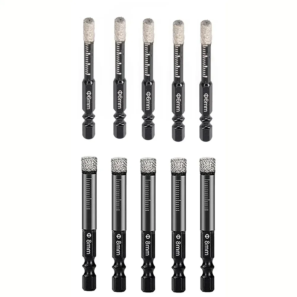 Massimizza la tua efficienza di perforazione Punte diamantate a secco brasate sotto vuoto per plastica dura, ceramica e vetro, set da 5 pezzi