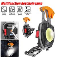 LED Flashlight Bag Charm Portable Multifunctional Mini Keychain Light USB Rechargeable Work Lights Strong Camping Outdoor Lights