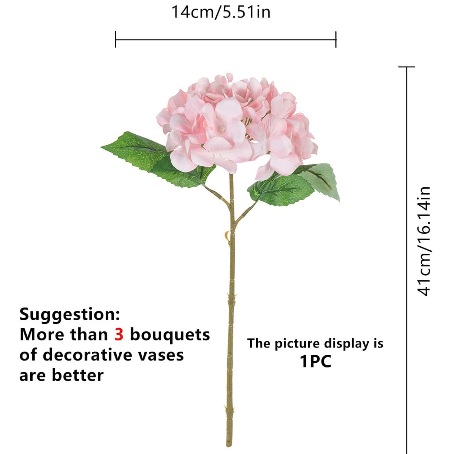 6 Stück Künstliche Blumen, Kunstseiden-Hortensien, Brautstrauß, Hochzeitsdekoration, Wohnzimmer-Tisch-Accessoires, Garten-Festival, Günstig – Detail 15