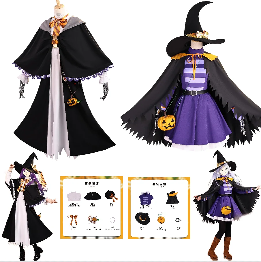 

New Adult Women Hallowen Evil Vampire Black Costumes Witch Maleficent Sleeping Beauty Cosplay Costume Horn Hat Outfit Hat Hood