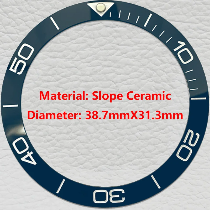 Керамический безель 38,7 мм X 31,3 мм, кольцо-вставка подходит для корпуса часов NH35, наклонная керамическая вставка безеля, запасные части для мужчин, часы для дайвинга