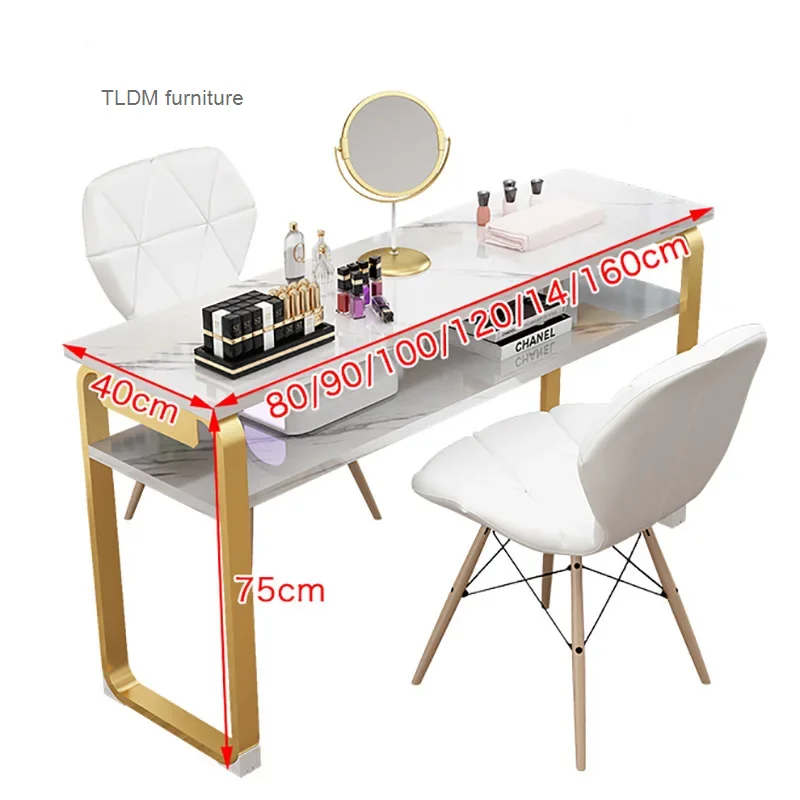 Designer Nail Tables Double Beauty Shop Salon furniture Professional Manicure Tables Double-layer Manicure Table and Chair Set