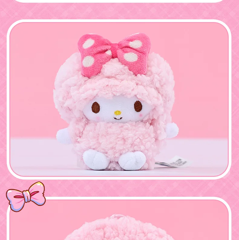Original Sanrio Anime Kawaii Klavier-Schlüsselanhänger Plüschtier Lamm-Puppe Anhänger Kissen Ornamente Schlüsselring Geburtstagsgeschenk Festtagsgeschenk – Detail 10