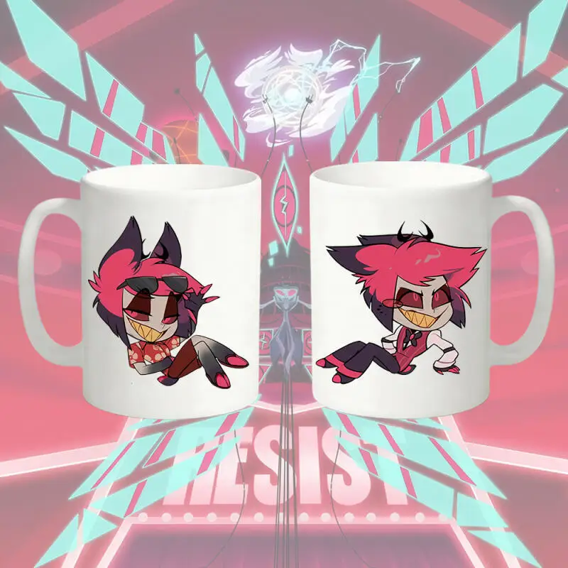 330Ml Anime Ceramic Mug for Hazbin Hotel Alastor Q Version Different Styles Pattern Creative Drinking Cup Coffee Cup Fan Gifts