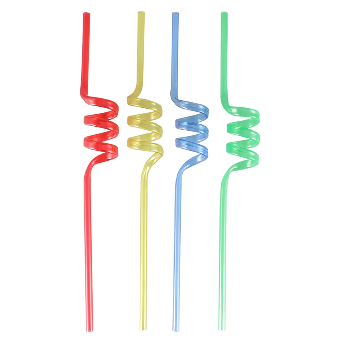 

10pcs 5Mm Pet Crystal Colorful Swirl Straws Reusable Flexible Loop Drinking Party Decoration For Birthday Picnic Shower