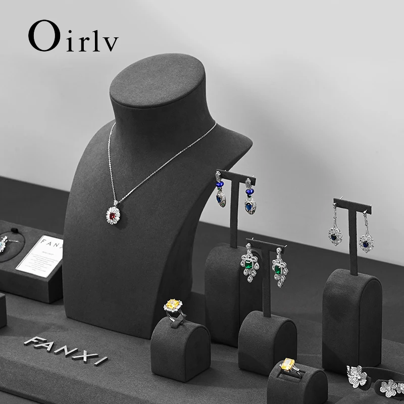 

Oirlv Gray Jewelry Display Props for Ring Earring Necklace Stand Store Window Counter Showcasing Rack for Jewelry Display Stand