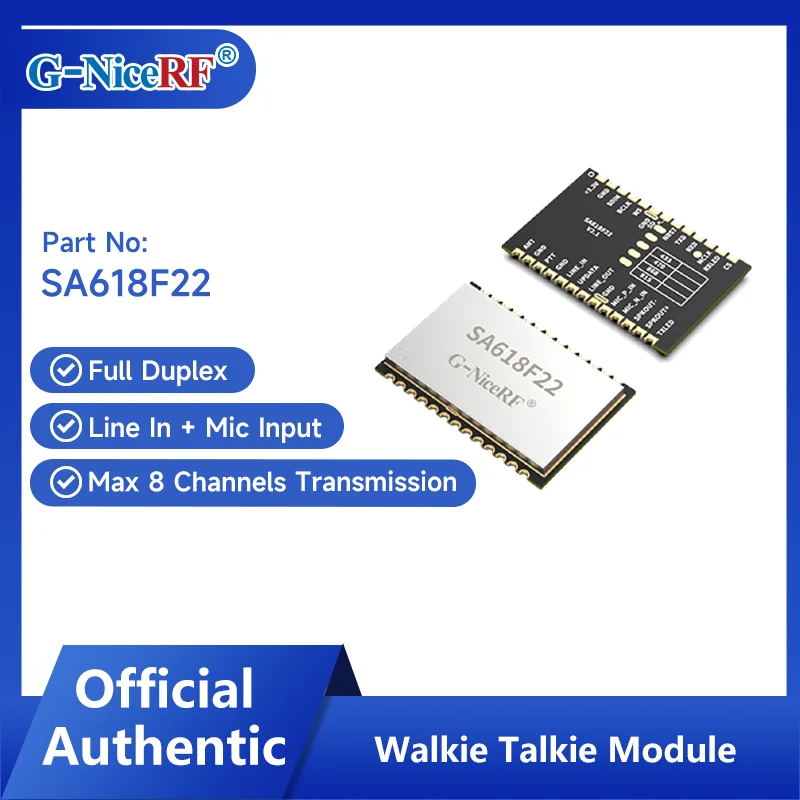 4 PCS SA618F22-U Full Duplex Wireless Audio &SMS 420-510MHz Long Range& Small Size Audio Module with Spring Antennas from NiceRF