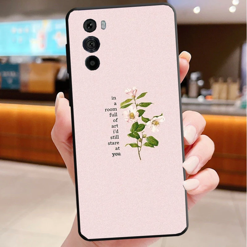 

Phone Case For Motorola Edge 50 40 Pro 60 50 40 30 Ultra Neo Fusion Moto G85 G72 G53 G54 G84 G13 G32 Art Flower Word Quotes