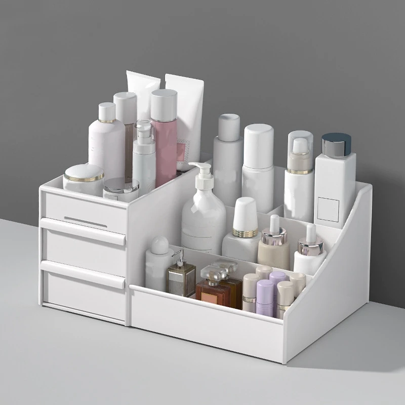 

Plastic Makeup Box Dormitory Finishing Plastic Shelf Cosmetic Skin Care Dressing Table Desktop