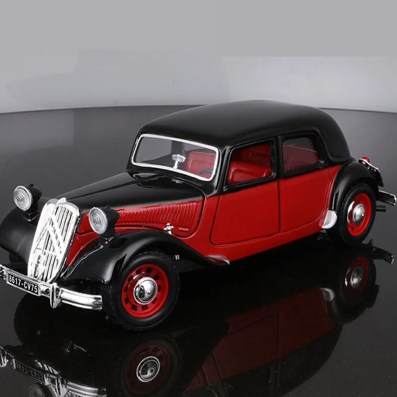 Bragago-Alloy Ford Model Collection, carro vintage, entusiasta do carro profissional, ornamento estático, presente do brinquedo, vermelho, amarelo, 1:24, 1929