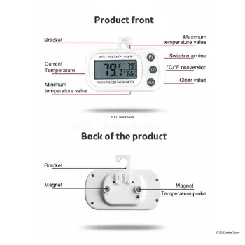 Teploměr do lednice s háčkem, proti vlhkosti, chladnička s mrazákem, elektrický LCD displej, digitální teploměr s monitorem teploty 8 nejlepší prodej napájecí modul vinotéky pcb110729m1 - №2
