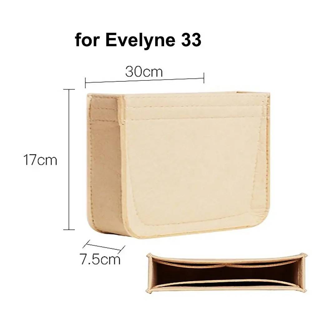 Multi-Pocket Bag Organizer for Evelyne 16/29/33 Inner Bag Storage Bag Felt Handbag Insert Bag Purse Liner Bag