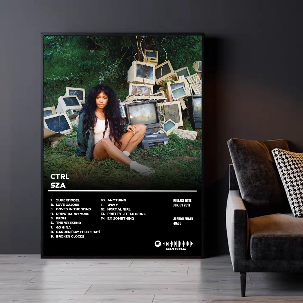 American Singer Star SZA Poster Vintage Posters Sticky Retro Kraft Paper Sticker DIY Room Bar Cafe Kawaii Room Decor DIY Poster