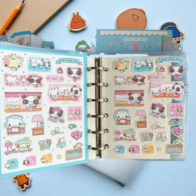 1/9 قطعة الكورية INS نمط الكرتون الحيوان Kawaii لطيف دفتر اليومي حساب اليد ملصقات سجل القصاصات ملصقات الزخرفية DIY بها بنفسك #1