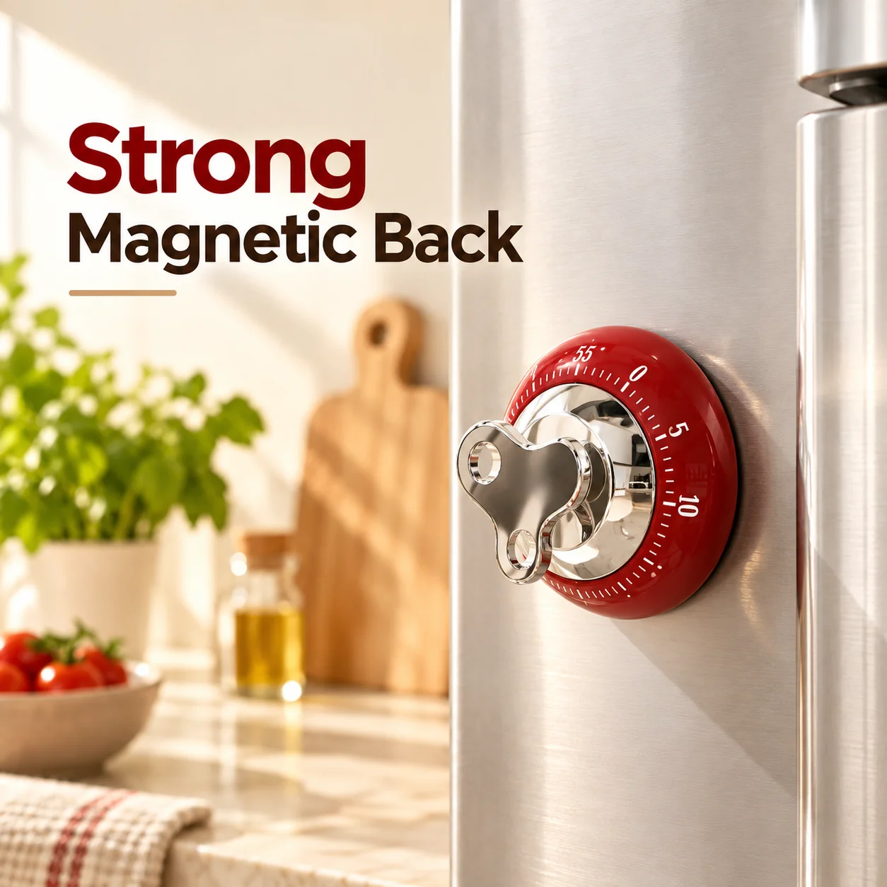 60 Minute Magnetic Kitchen Timer Mechanical Countdown No Battery Wind Up Cooking Timer for Baking Study Fridge Home