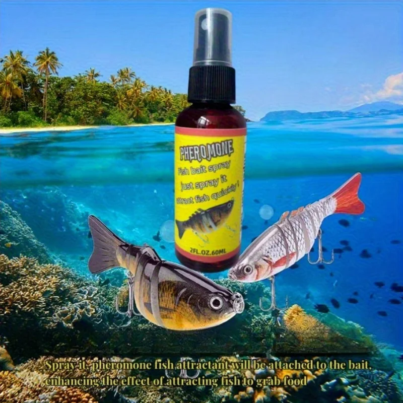 1 garrafa de spray atrativo de pesca para peixes do mar - melhora o efeito de isca, ideal para orada do mar negro, robalo, aconite, tainha, 60ml