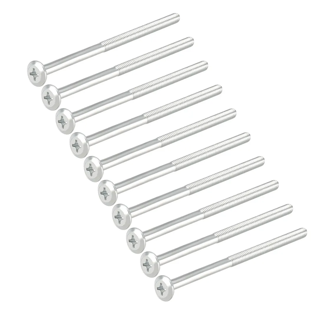 

10Pcs Phillips Head Machine Screws Zinc Plated Cross Screw Leather Fasteners Bolts for Account Book Half Thread Carbon Steel