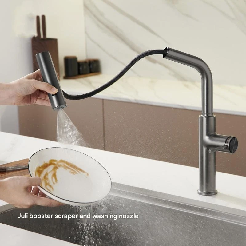 Waterfall Temperature Digital Display Basin Faucet Lift Up Down Stream Sprayer Pull Out Rain Multi-mode Sink Mixer  For Kitchen