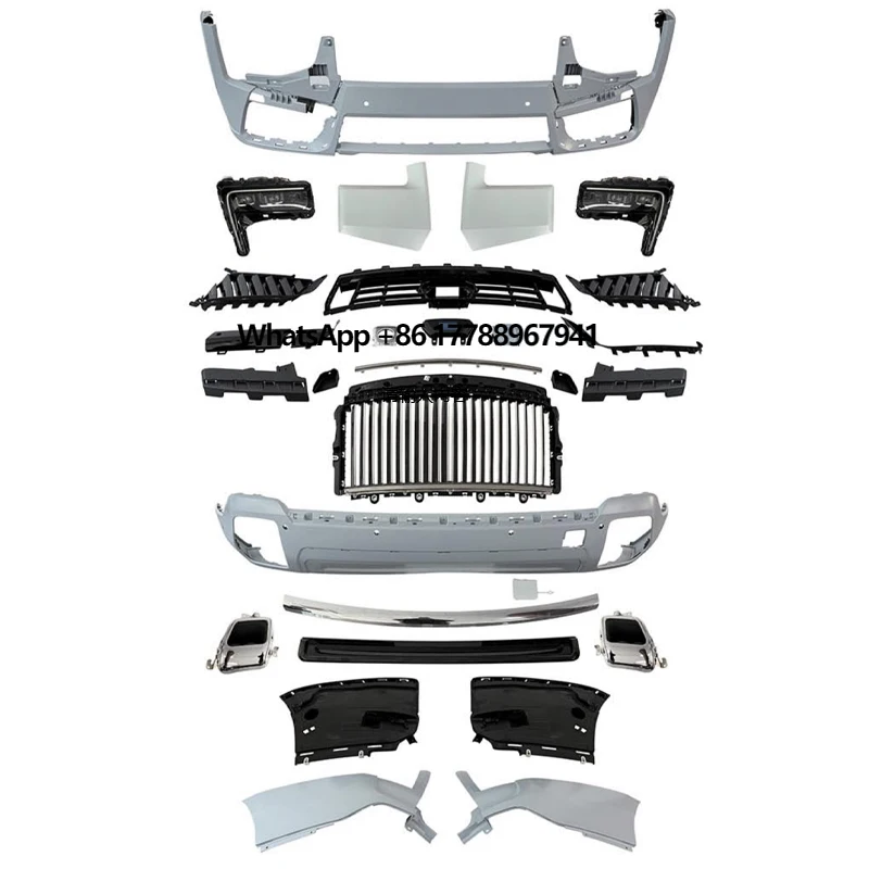 For 2018-2025 Rolls-Royce Cullinan New Condition Fiberglass Front & Rear Car Bumpers Upgrade Kit 2025 Rolls-Royce Cullinan