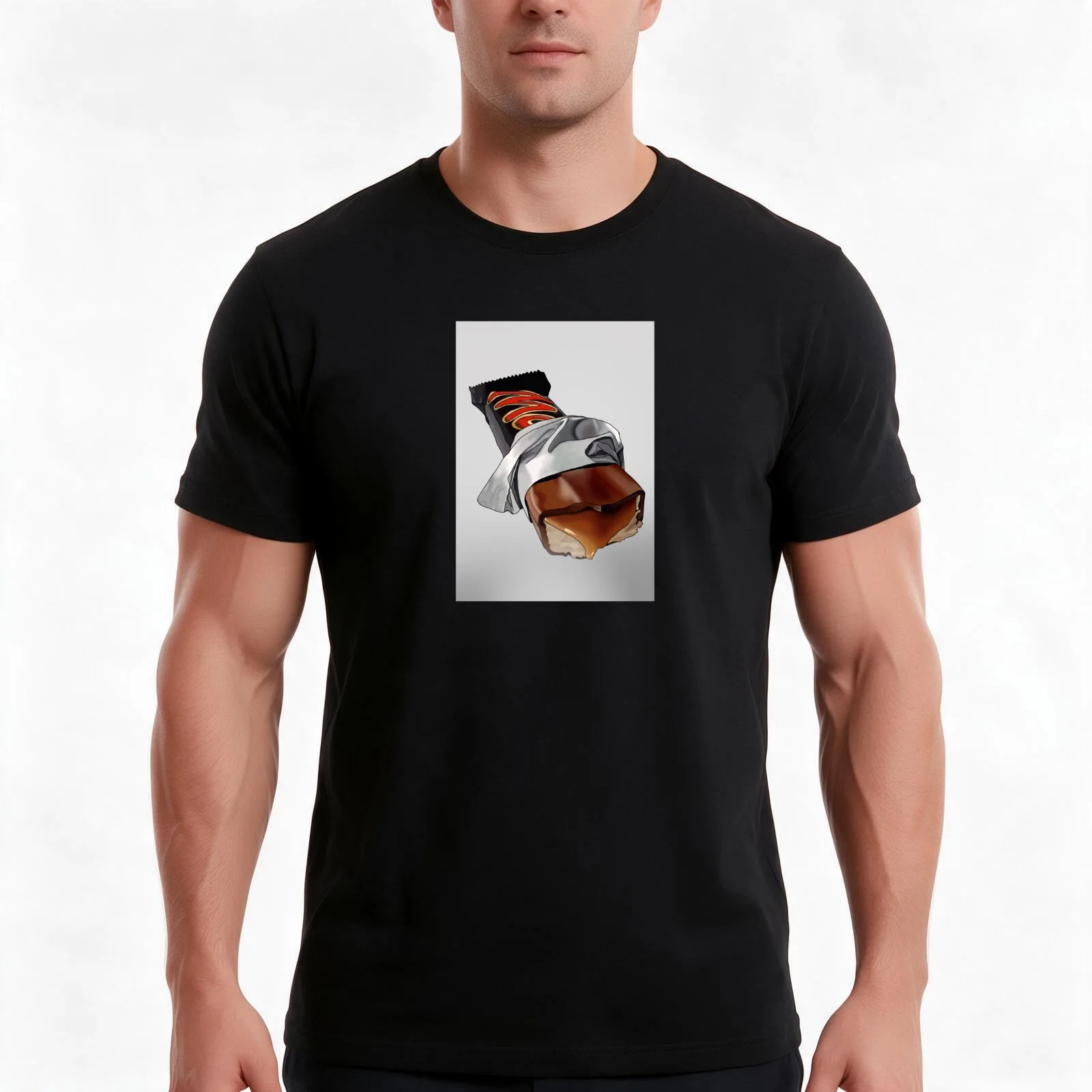 mars bar T-Shirt, Summer Casual Cotton Tee, Oversized Streetwear Tops, Vintage Graphic Print, Loose Fit Short Sleeve