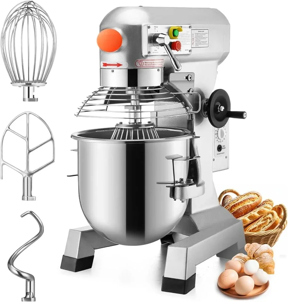 

500W Commercial Food Mixer 15Qt Stainless Steel Bowl Timing Function Electric Dough Bread Maker for Cake Bread Corn-Commercial