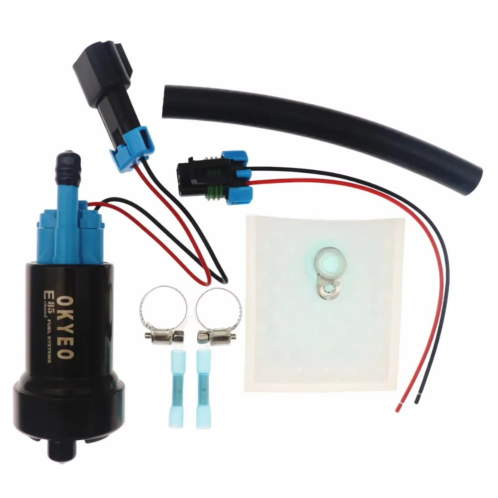 

OKYEO 450LPH Performance Internal Fuel Pump For Nissan Skyline Subaru WRX F90000267 & Install Kit Compatible E85