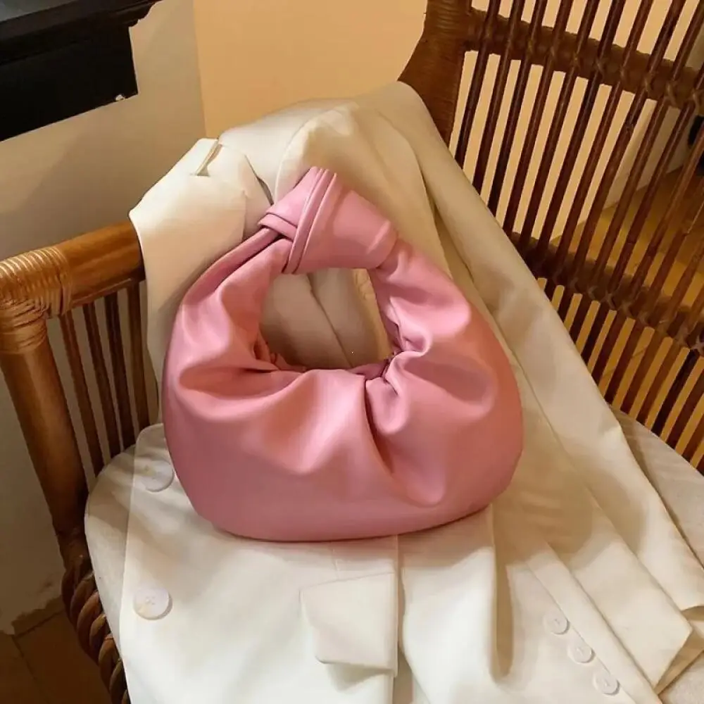 Womens Knot Handle Hobo Bag Soft Leather Top Handle Large Capacity Casual Tote Daily Commute Shopping Fashion