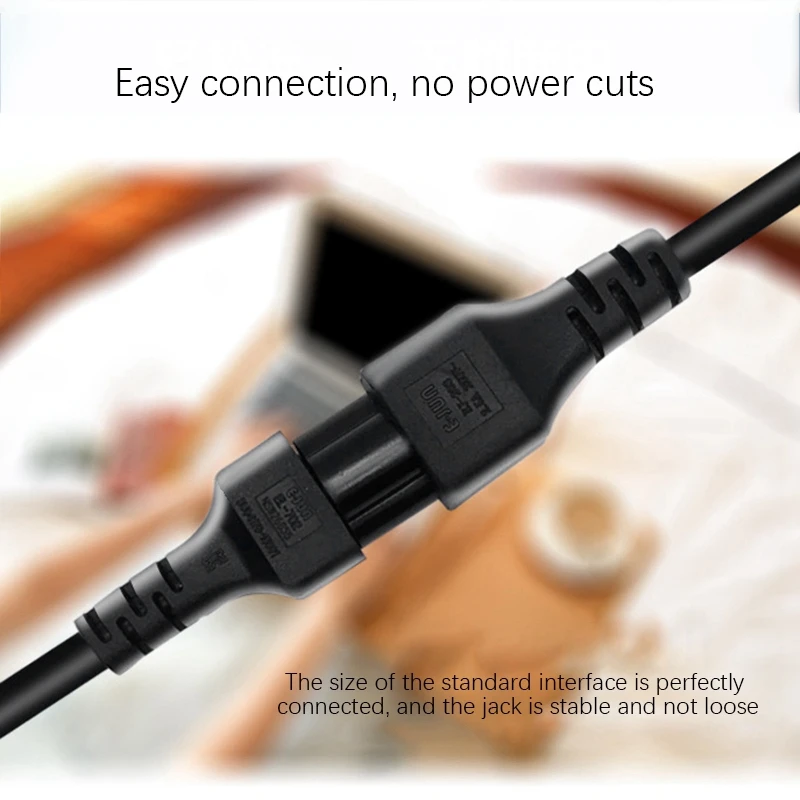 Power Extension Cord, Flame-Retardant And Heat-Resistant Iec320 C5-C6 Plum Blossom Three-Round Power Cable For Computers