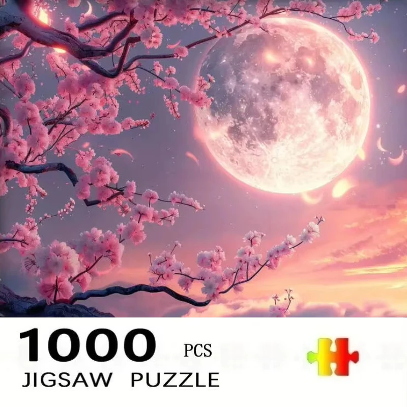 Jigsaw Puzzle 1000 Pieces Starry Sky Tree Landscape Painting Paper Puzzle for Adults,  Relaxing Game, Christmas & Birthday Gift