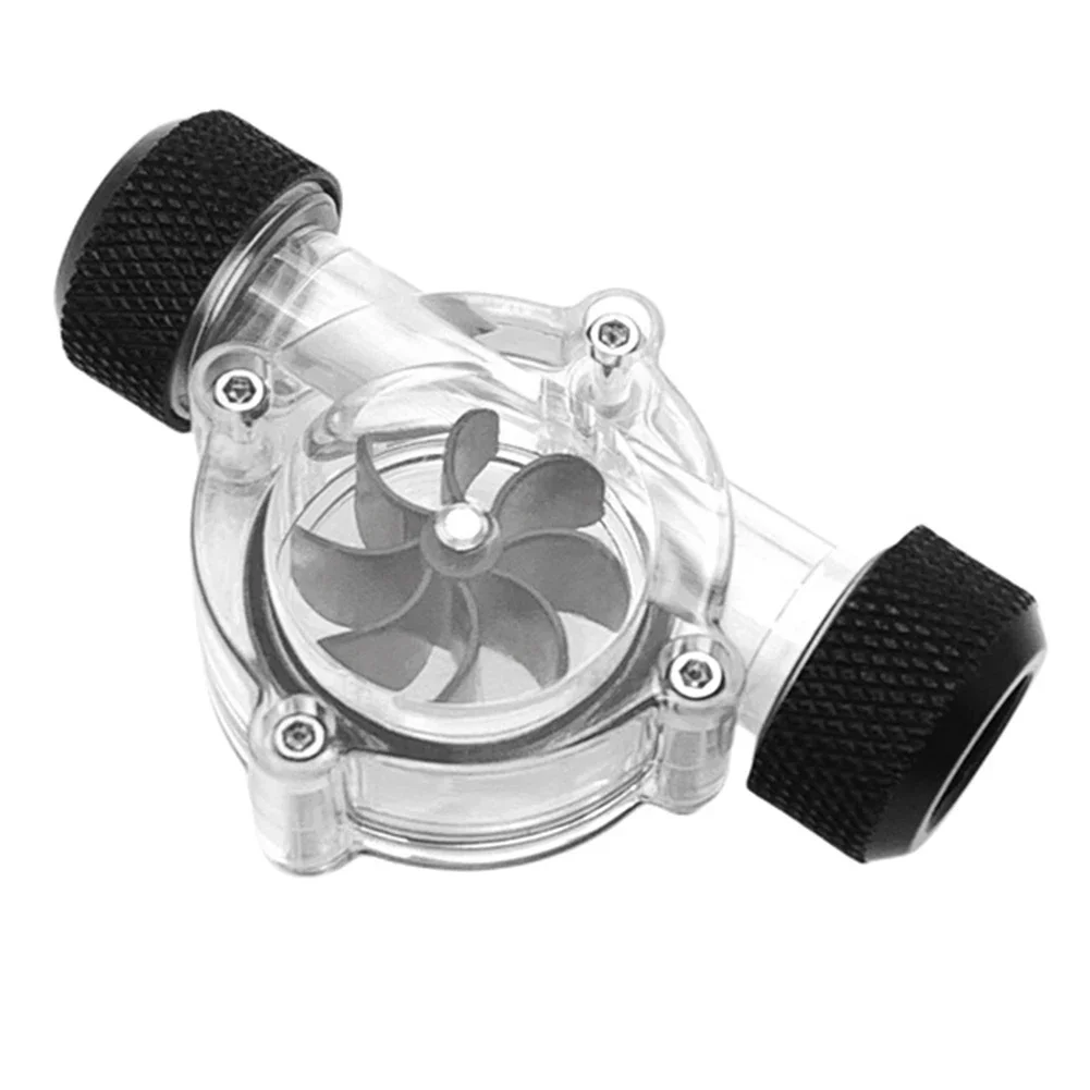 Medidor de fluxo de água com design de 8 impulsores Configuração de resfriamento de computador Impulsor preto Tamanho compacto Fácil de instalar G1 Rosca de 4 polegadas