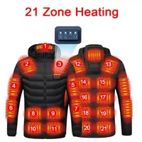 Men 21 Areas Heated Jacket USB Electric Heating Vest for Women Winter Outdoor Warm Thermal Coat Parka Jacket Unisex