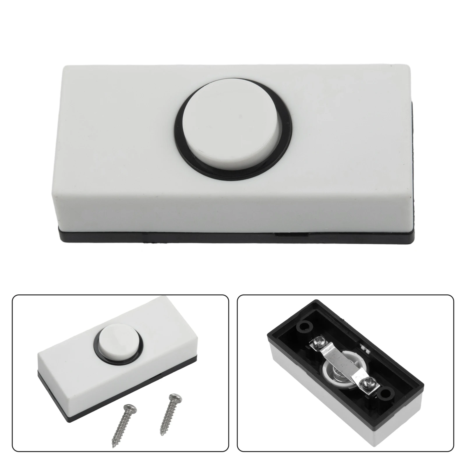 Push Button Door Bell Chime Bell Push Press Button Inserts Wall Plastic Hard Wiring Stylish Exterior Design Doorbells