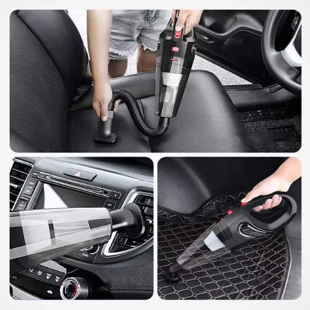 Wireless Car Vacuum Cleaner Wet and Dry Rechargeable Handheld Vacuum 4000PA with Multi-Nozzles Dust Catcher for Car Home