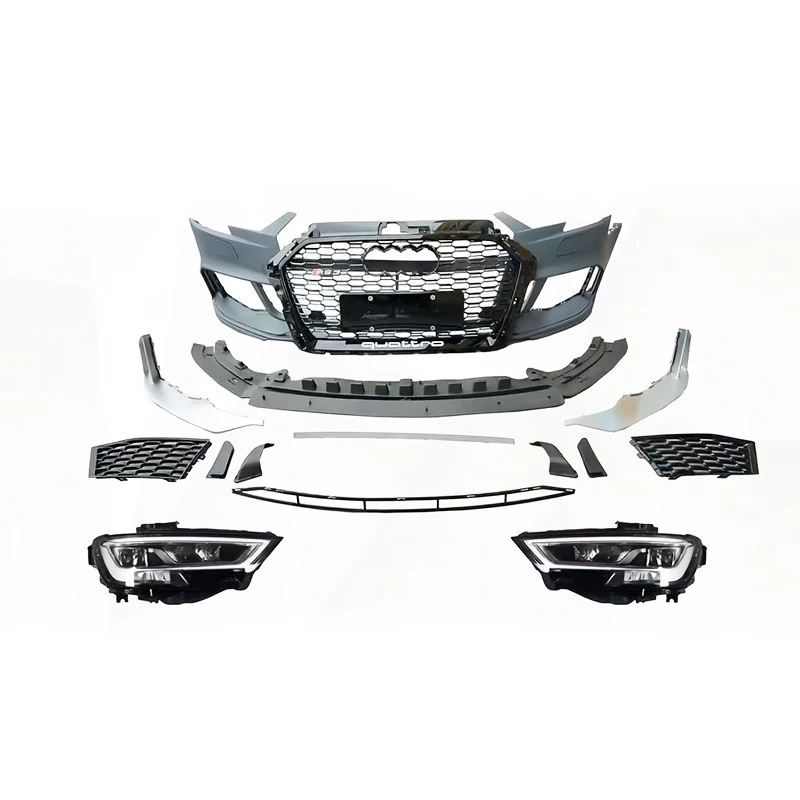 

For 2017-19 A3 8Y Body Kit Upgrade to RS3 External Front and Rear Bumper Grilles Upgrade From Old to New
