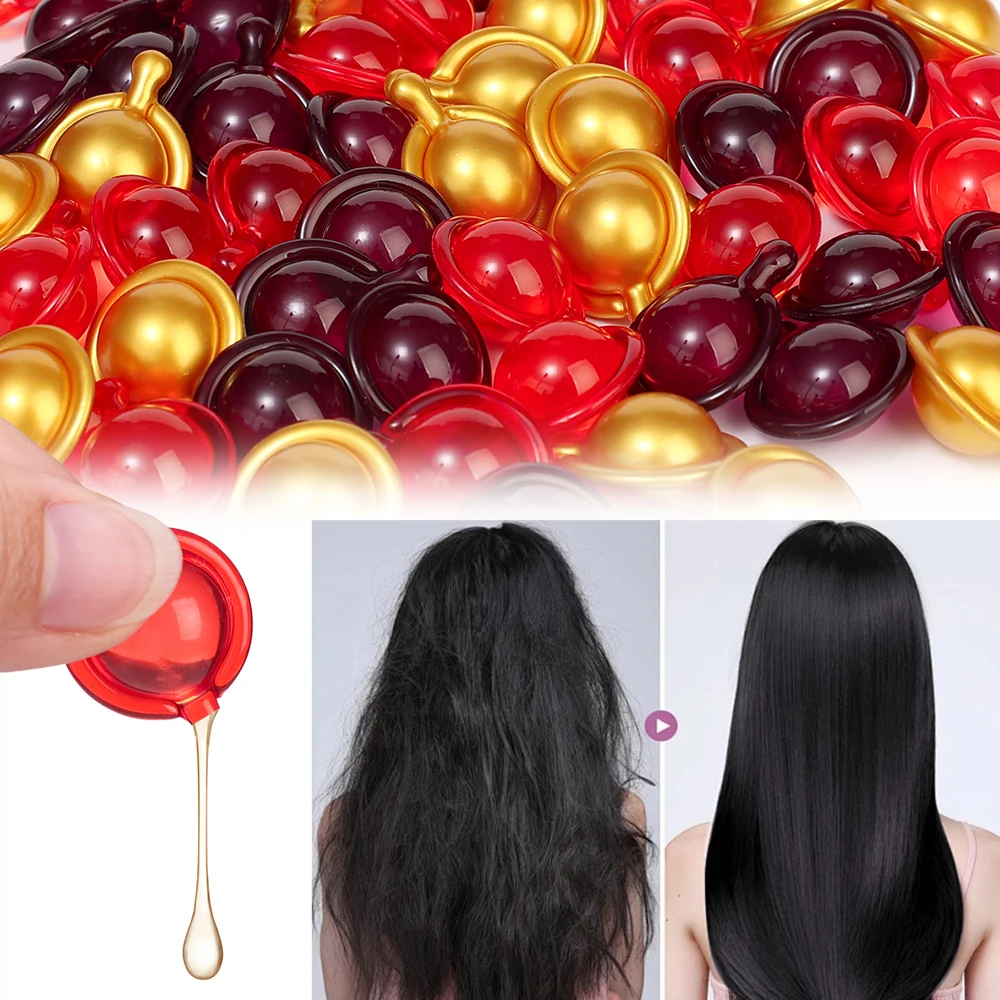 Hair Vitamin Capsule Oil Keratin Complex Oil Smooth Silky Hairs Mask Anti Hair Loss Hairs Mask Repair Damaged Hair Care Product