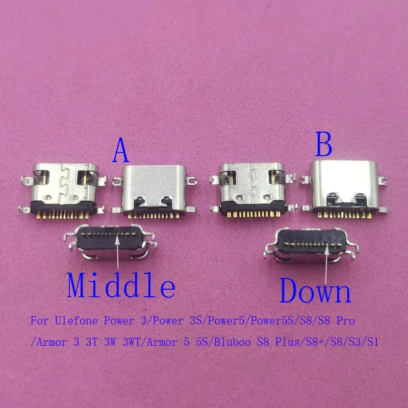 2-100Pcs Dock Type C USB Port Connector Plug Charging Charger For Ulefone Armor 3T 3W 3WT Power 3 3S 5 5S Bluboo S8 Plus S3 S1