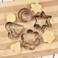 3/12Pcs Set Stainless Steel Cookie Biscuit DIY Mold Star Heart Round Flower Shape Cutter Baking Mould Tools Fruit Cut Egg Mold