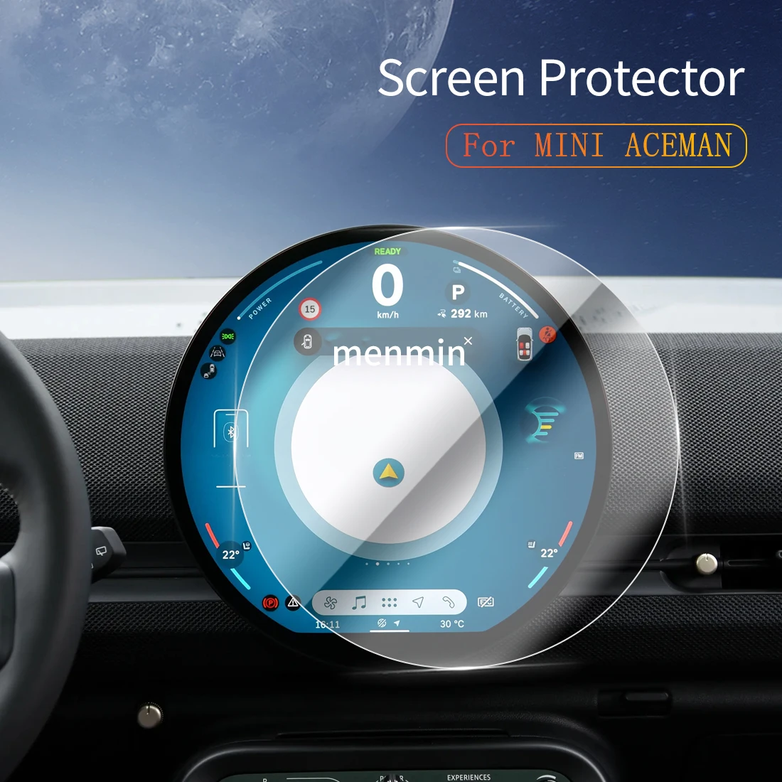 Car Stickers Carplay Digital DisplayScreen Protector Tempered Glass Protective Film Auto Vehicle Accessories For MINI ACEMAN2024