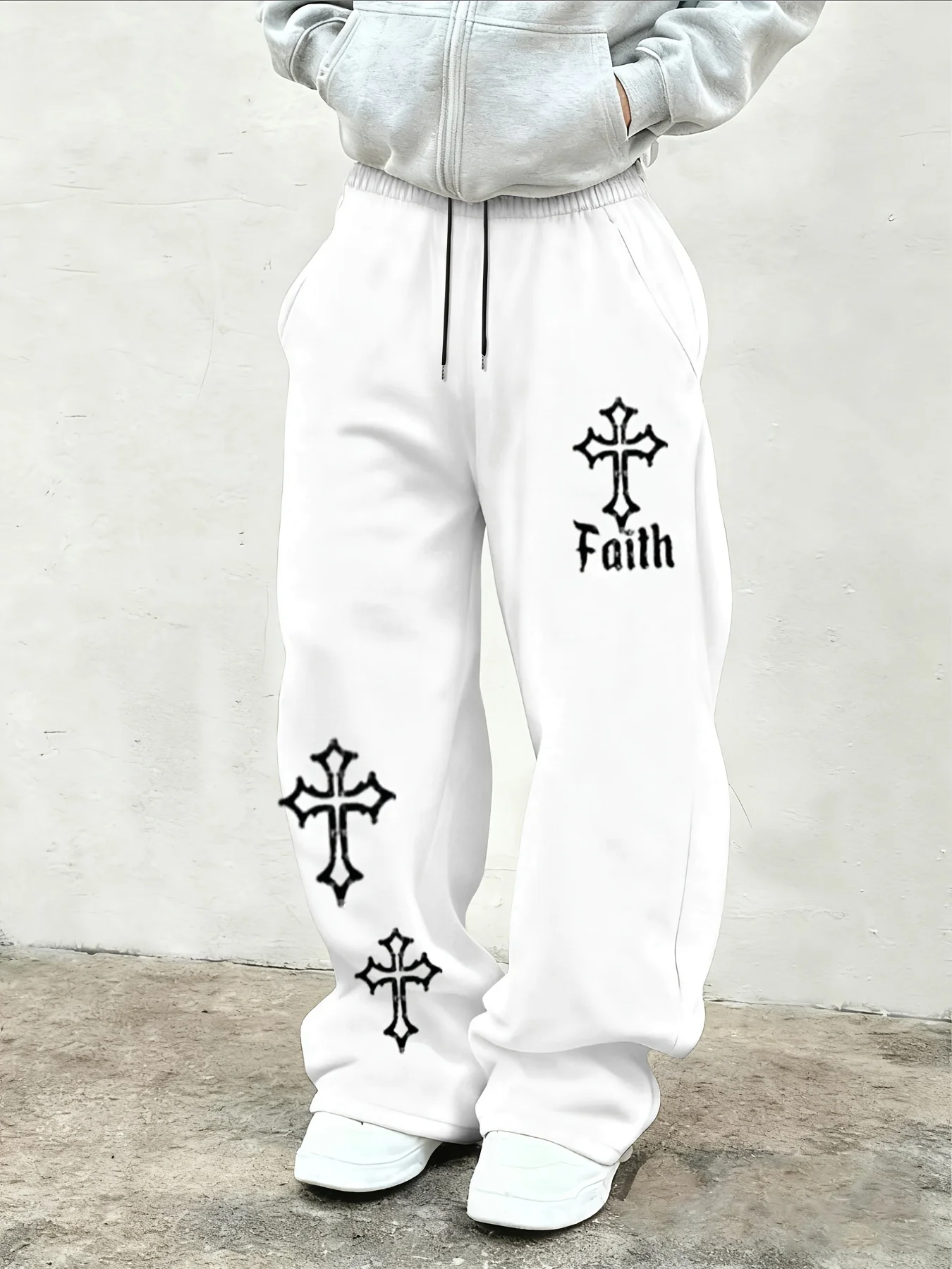 

Men's Versatile Solid Color Drawstring Loose, Comfortable and Casual, Suitable for Outdoor Home Leisure Fitness Sports Pants