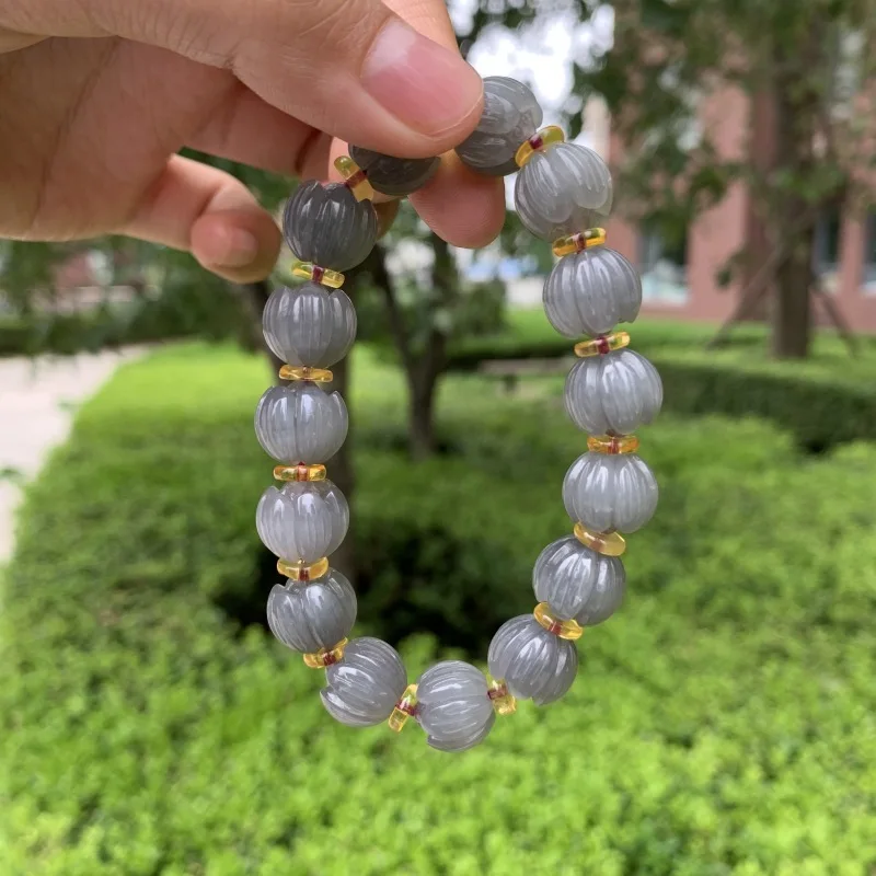 

Natural Hetian Jade Qinghai Purple Buddha Beads Best Friend Landing Good Luck Bracelet