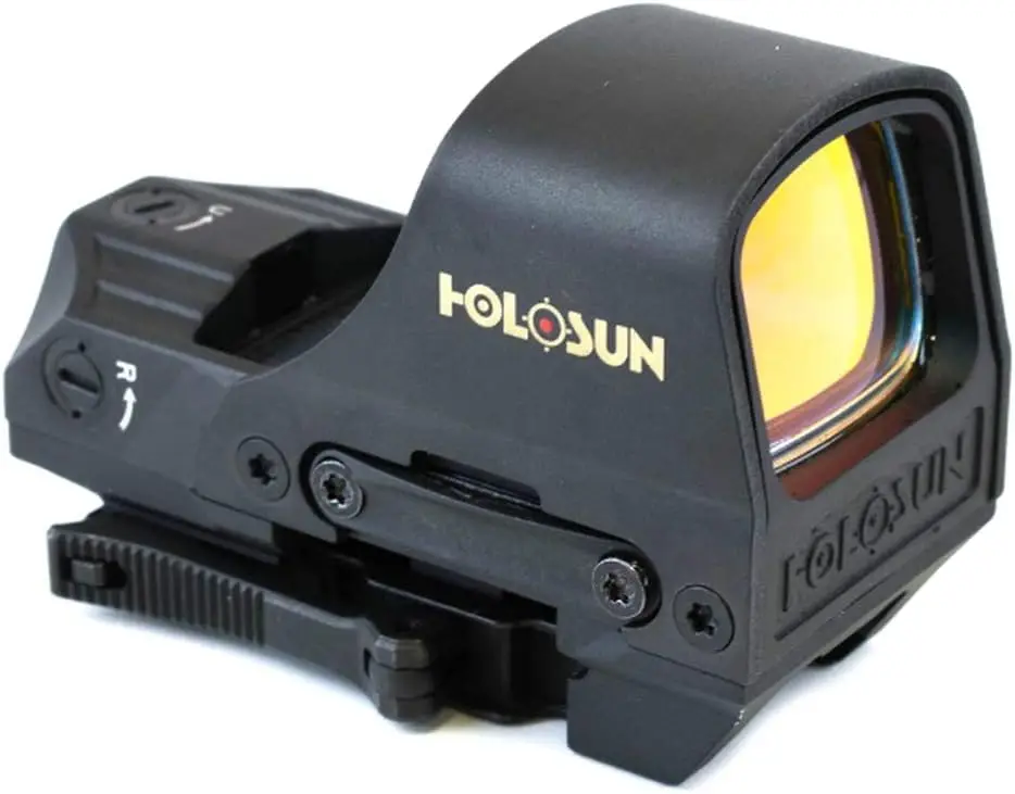 HE510C-GR / HS510C Multi-Reticle 2 MOA Dot & 65 MOA Circle Open Reflex Sight for Long Guns - Solar FailSafe Shake-Awake Waterpro