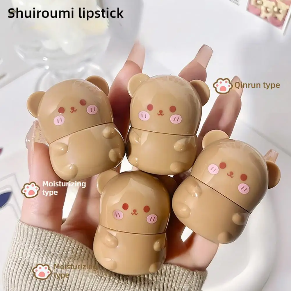 Pelembap bibir beruang air Gel lembut Mi kelinci kecil pelembap bibir melembabkan dan melembapkan bibir untuk L2y7 panjang