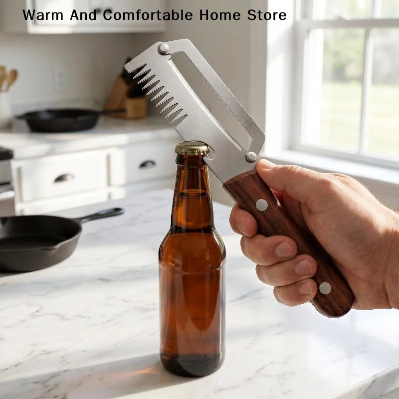 【SE】Multi-Functional Kitchen Peeler 4-in-1 Stainless Steel Vegetables And Fruits Slicer Cutter Julienne Tool With Bottle Opener