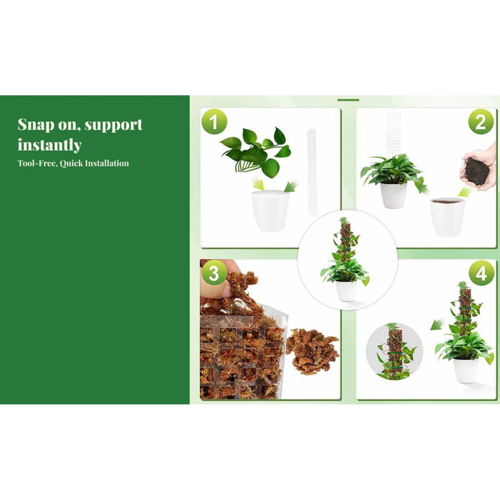 Indoor Plant Support Pole Stackable Mesh Design Climbing Stakes for Garden Structure and Plant Growth