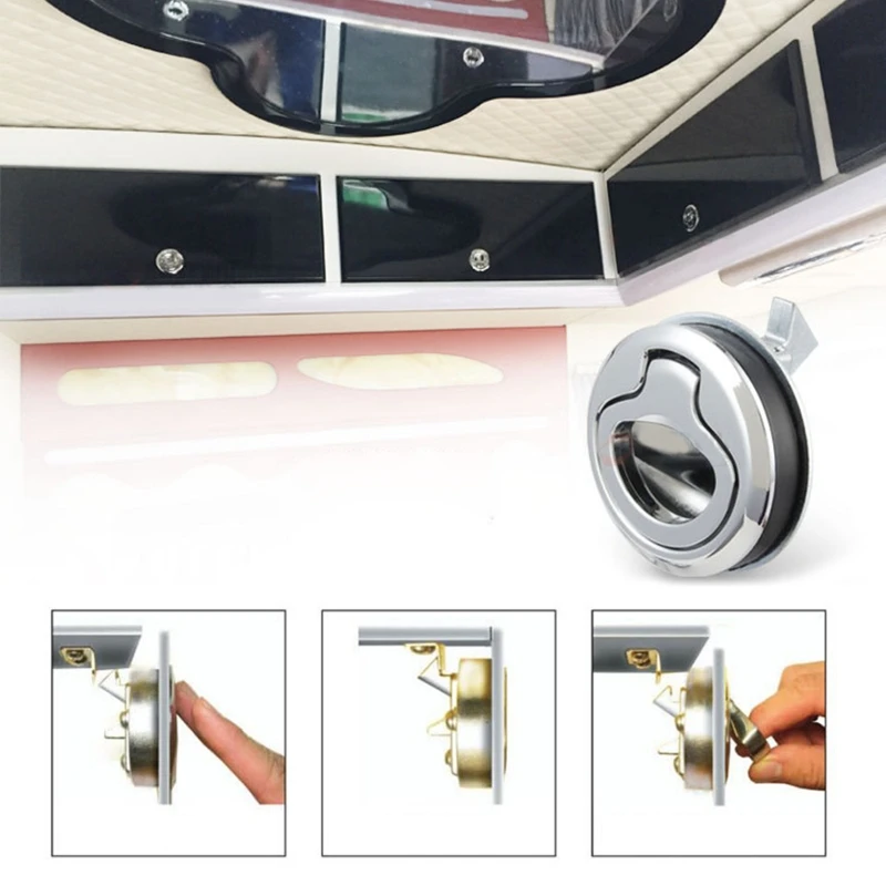 Universal Flush Pull Slam for Latch Durable Zinc Alloy Pulling Ring Round Pull for Latch for Boat Trailer Yacht