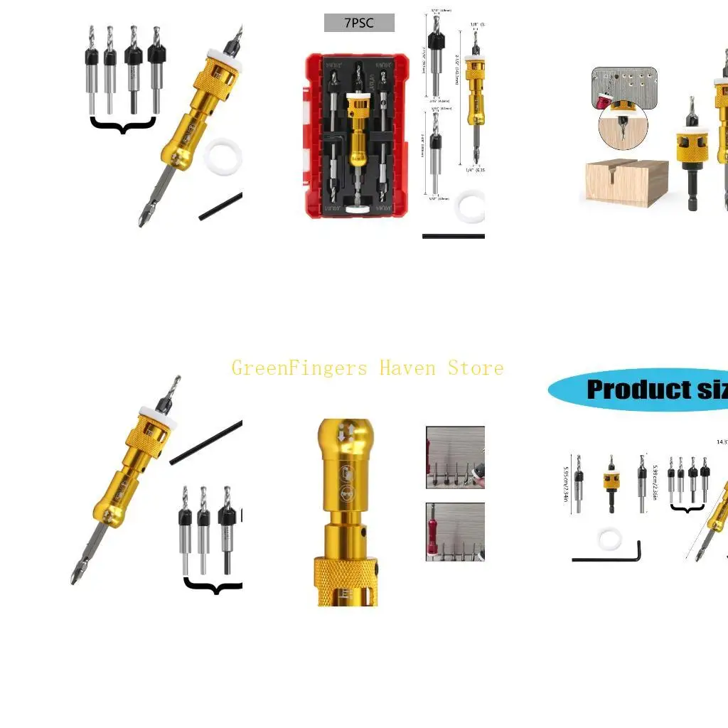

F68D Drill Bits Set with Depth Stop for Multifunction Woodworking Application