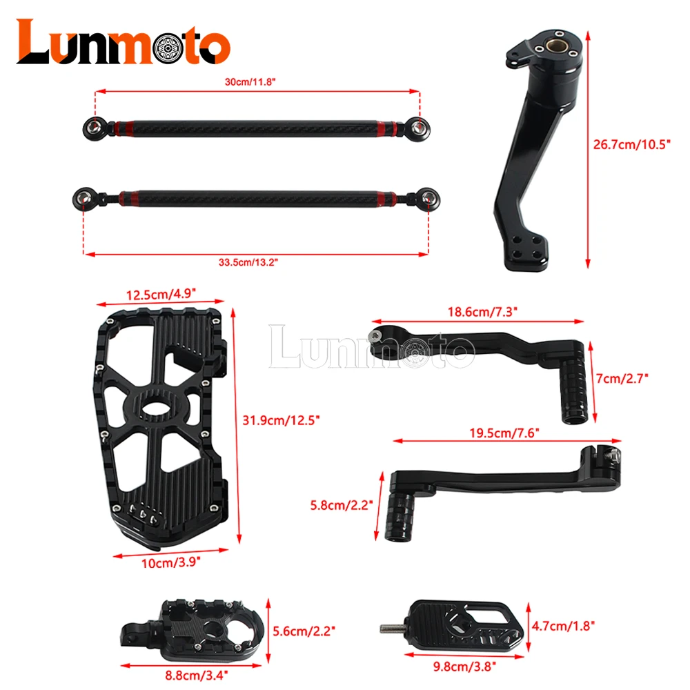 Motorycle Floorboards Footpeg Brake Arm Lever Kit For Harley Touring Street Road Electra Tri Glide Road King Ultra CVO 2014-2026