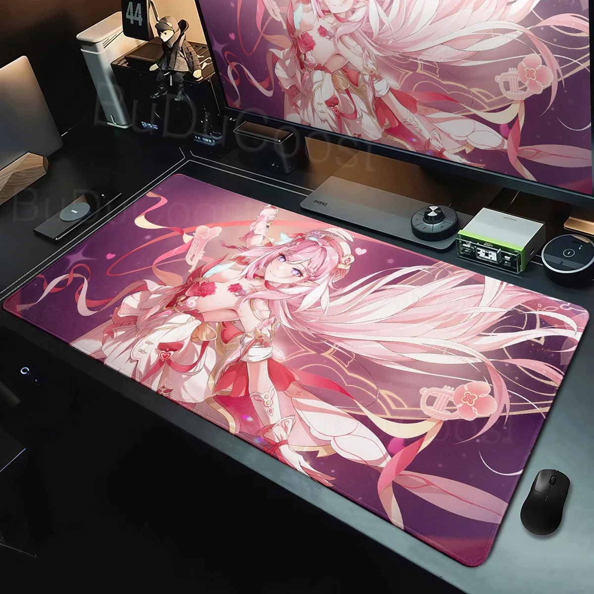 Cartoon Cute Girl Mouse Pad Elysia Honkai Impact 3rd Tablepad PC Gamers Keyboard Deskmat Anti-Slip Lock-Edge Office Accessories