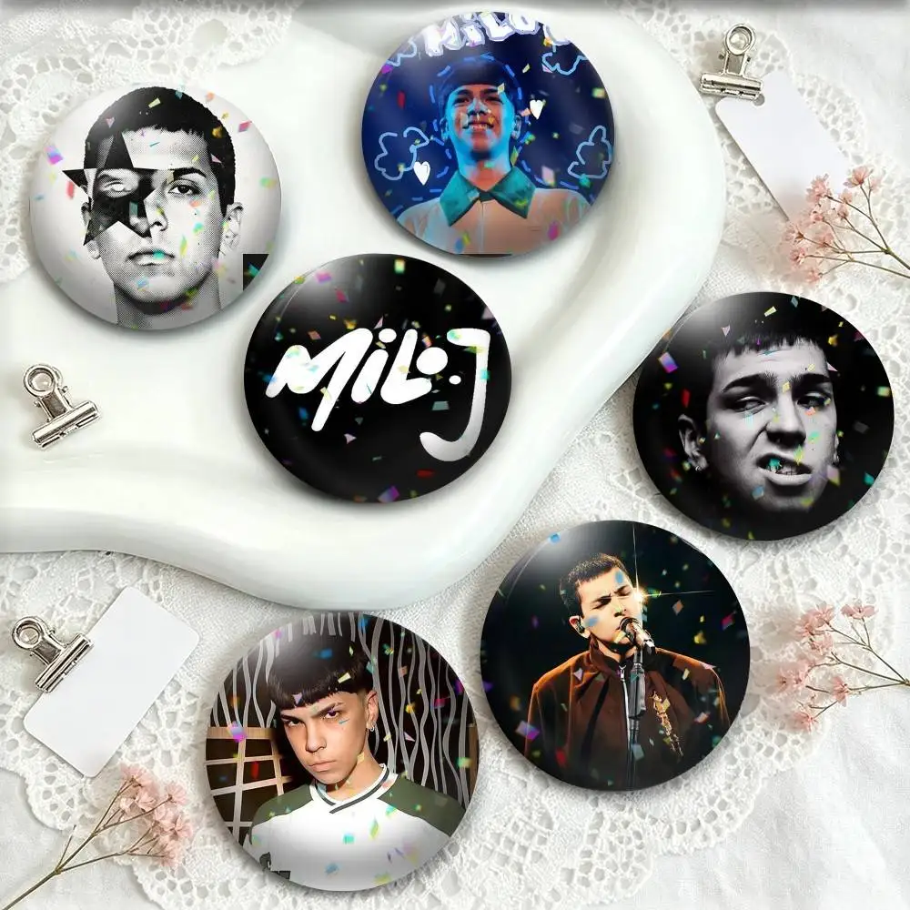 F-Famous Argentine Rapper Milo J  25 32 44 58 75mm Badges Personalized Round Brooches Pins Accessory Gift